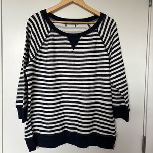 Ralph Lauren Striped Navy and White Crew Neck Sweater